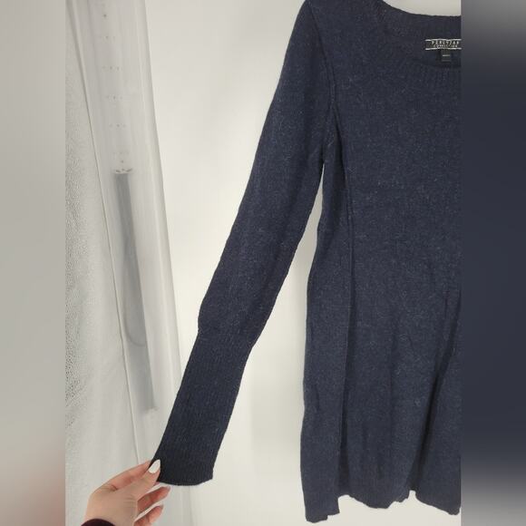 Peruvian Connection Blue Alpaca Wide Neck Long Sleeve Mini Dress M - Picture 2 of 6
